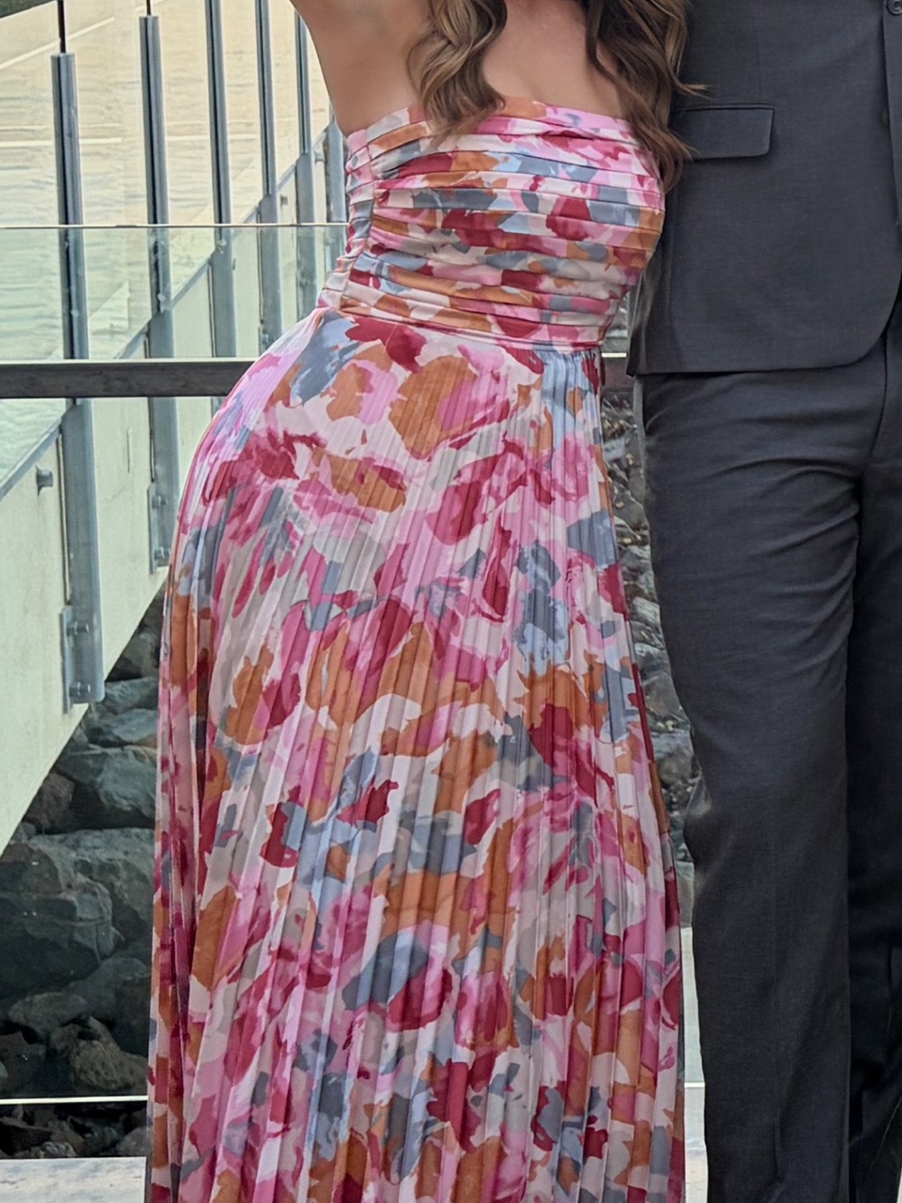 Abercrombie & Fitch Strapless Pleated Floral Maxi Dress - size S